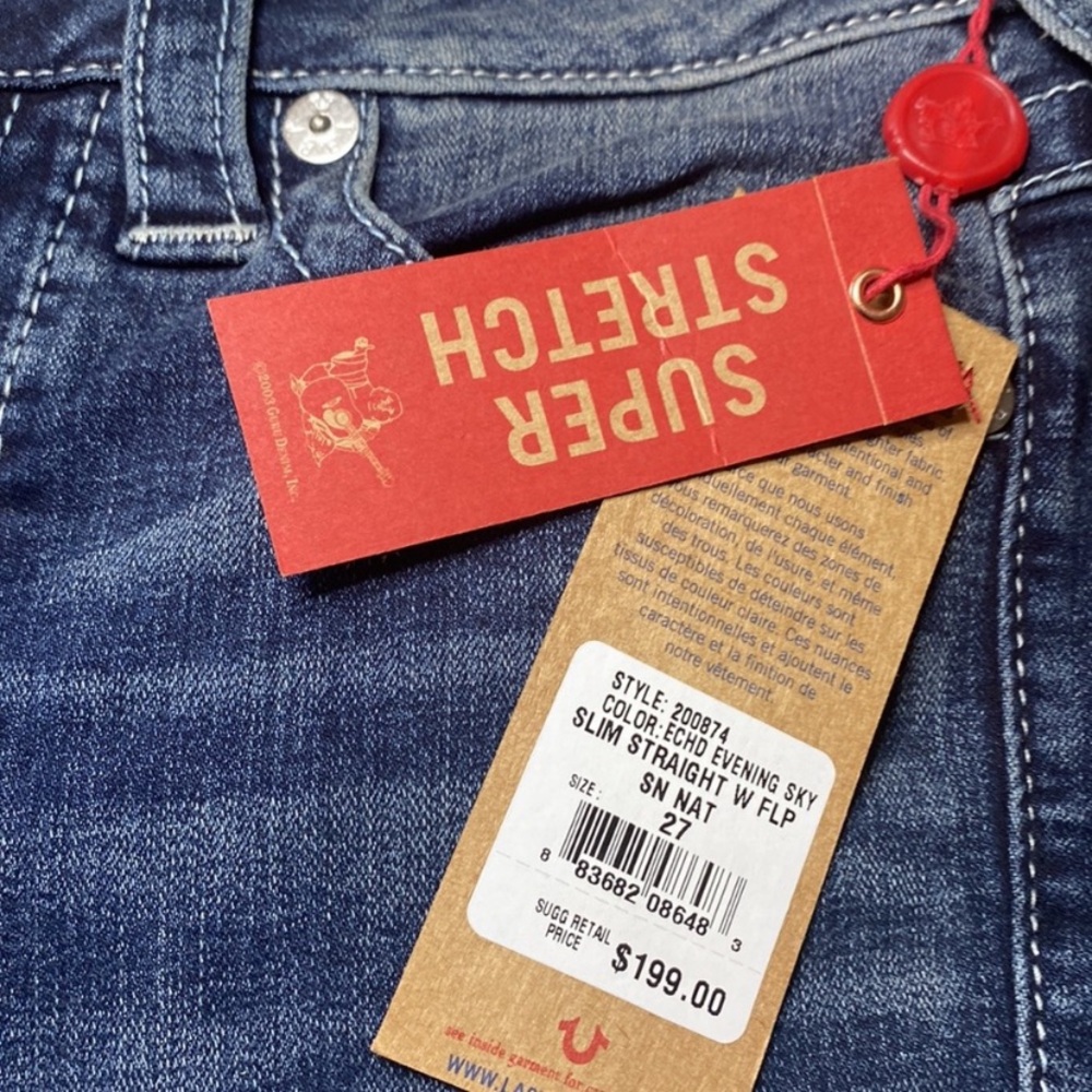 True Religion Dark Blue Denim Straight Leg 
Jeans W27 - Picture 6 of 8